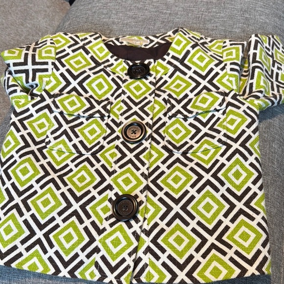 MICHAEL Michael Kors Green and Black Geometric Blazer - Picture 10 of 11